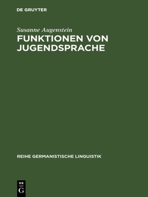 cover image of Funktionen von Jugendsprache
